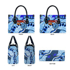 Australia Aboriginal Fathers Day Leather Bag Indigenous Dot Art Pattern - Parent Child