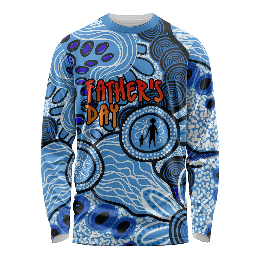Australia Aboriginal Fathers Day Long Sleeve Shirt Indigenous Dot Art Pattern - Parent Child