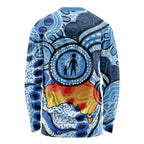 Australia Aboriginal Fathers Day Long Sleeve Shirt Indigenous Dot Art Pattern - Parent Child