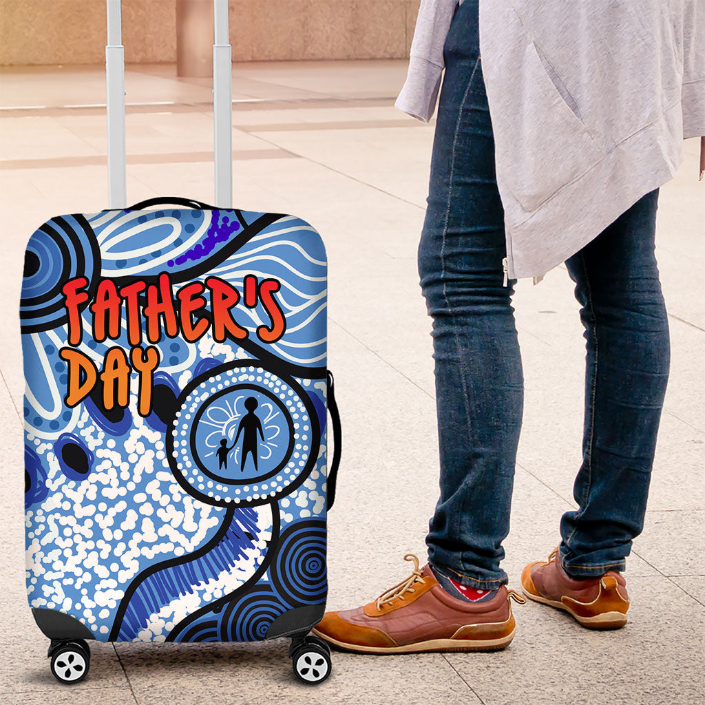 Australia Aboriginal Fathers Day Luggage Cover Indigenous Dot Art Pattern - Parent Child