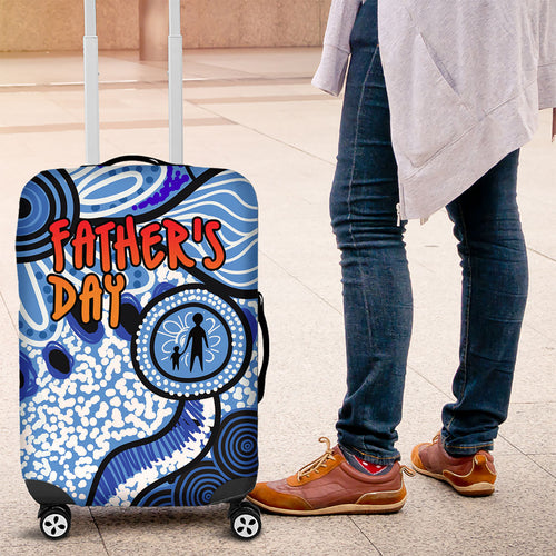 Australia Aboriginal Fathers Day Luggage Cover Indigenous Dot Art Pattern - Parent Child