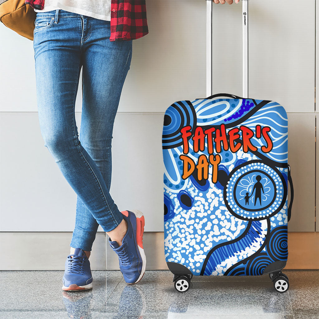 Australia Aboriginal Fathers Day Luggage Cover Indigenous Dot Art Pattern - Parent Child
