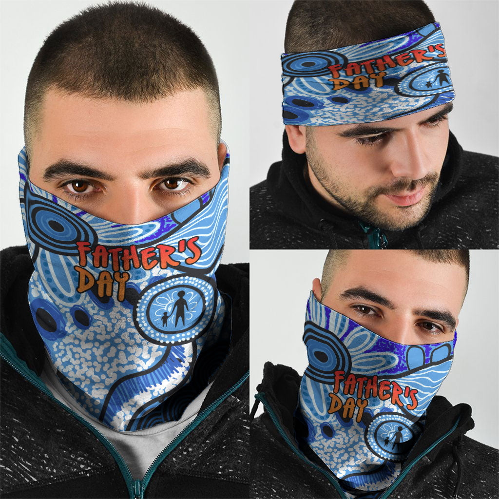 Australia Aboriginal Fathers Day Neck Gaiter Indigenous Dot Art Pattern - Parent Child