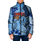 Australia Aboriginal Fathers Day Padded Jacket Indigenous Dot Art Pattern - Parent Child