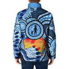 Australia Aboriginal Fathers Day Padded Jacket Indigenous Dot Art Pattern - Parent Child