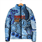 Australia Aboriginal Fathers Day Padded Jacket Indigenous Dot Art Pattern - Parent Child