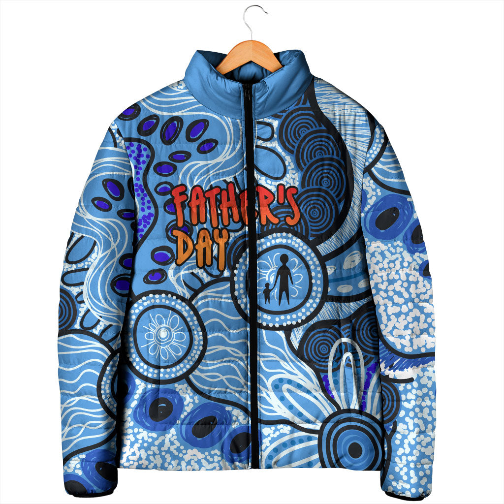 Australia Aboriginal Fathers Day Padded Jacket Indigenous Dot Art Pattern - Parent Child