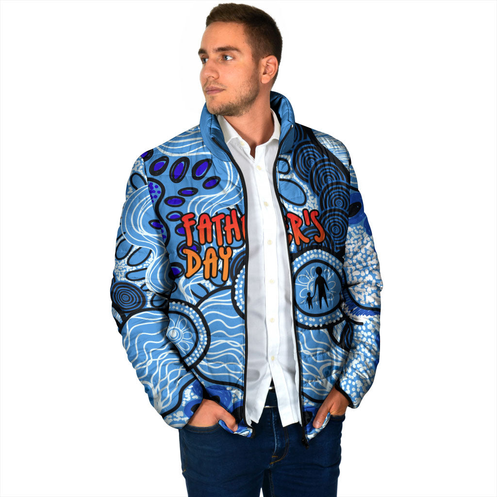 Australia Aboriginal Fathers Day Padded Jacket Indigenous Dot Art Pattern - Parent Child