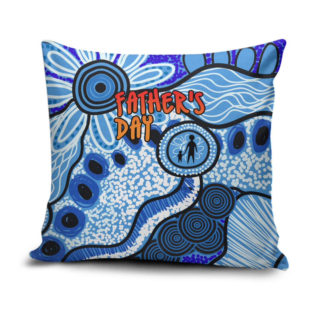 Australia Aboriginal Fathers Day Pillow Cover Indigenous Dot Art Pattern - Parent Child