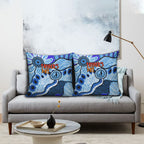 Australia Aboriginal Fathers Day Pillow Cover Indigenous Dot Art Pattern - Parent Child