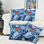 Australia Aboriginal Fathers Day Pillow Cover Indigenous Dot Art Pattern - Parent Child