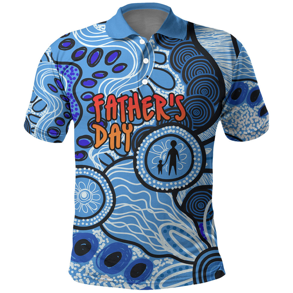 Australia Aboriginal Fathers Day Polo Shirt Indigenous Dot Art Pattern - Parent Child