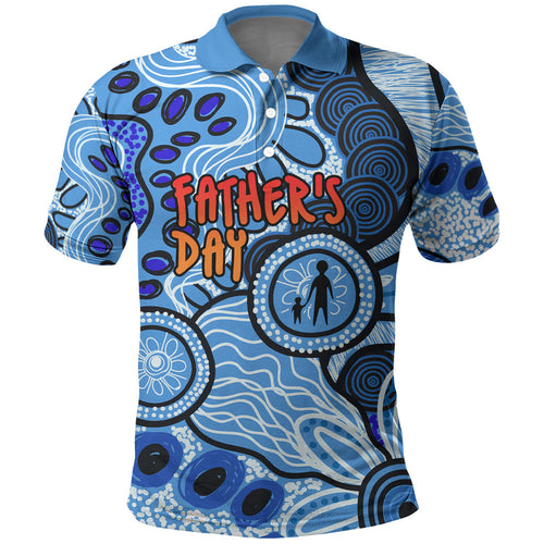Australia Aboriginal Fathers Day Polo Shirt Indigenous Dot Art Pattern - Parent Child