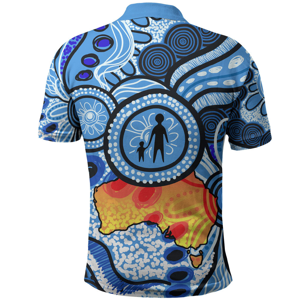Australia Aboriginal Fathers Day Polo Shirt Indigenous Dot Art Pattern - Parent Child