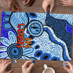 Australia Aboriginal Fathers Day Puzzle Indigenous Dot Art Pattern - Parent Child