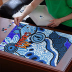 Australia Aboriginal Fathers Day Puzzle Indigenous Dot Art Pattern - Parent Child