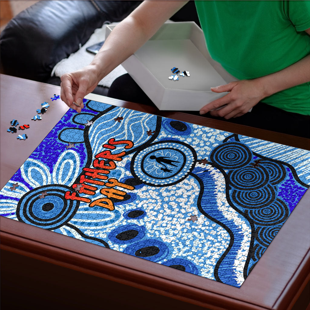 Australia Aboriginal Fathers Day Puzzle Indigenous Dot Art Pattern - Parent Child