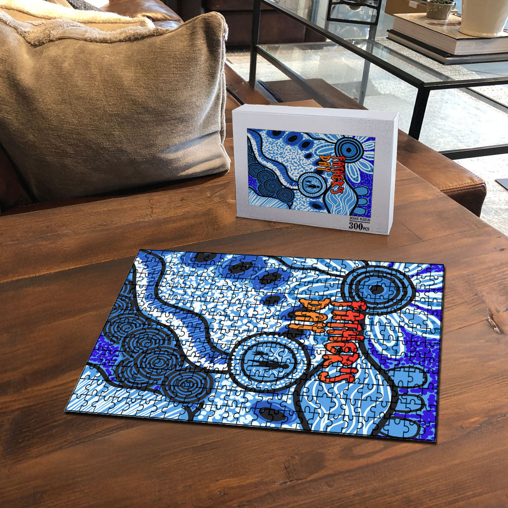 Australia Aboriginal Fathers Day Puzzle Indigenous Dot Art Pattern - Parent Child