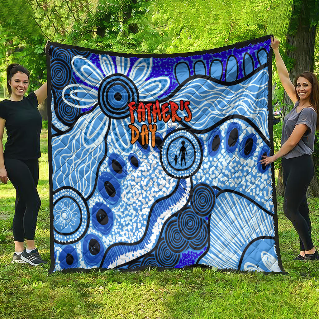 Australia Aboriginal Fathers Day Quilt Indigenous Dot Art Pattern - Parent Child