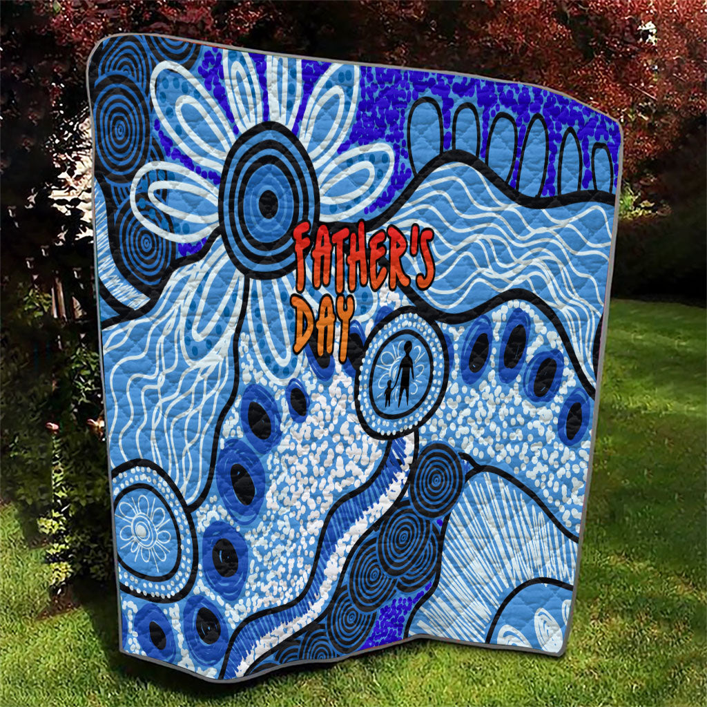 Australia Aboriginal Fathers Day Quilt Indigenous Dot Art Pattern - Parent Child