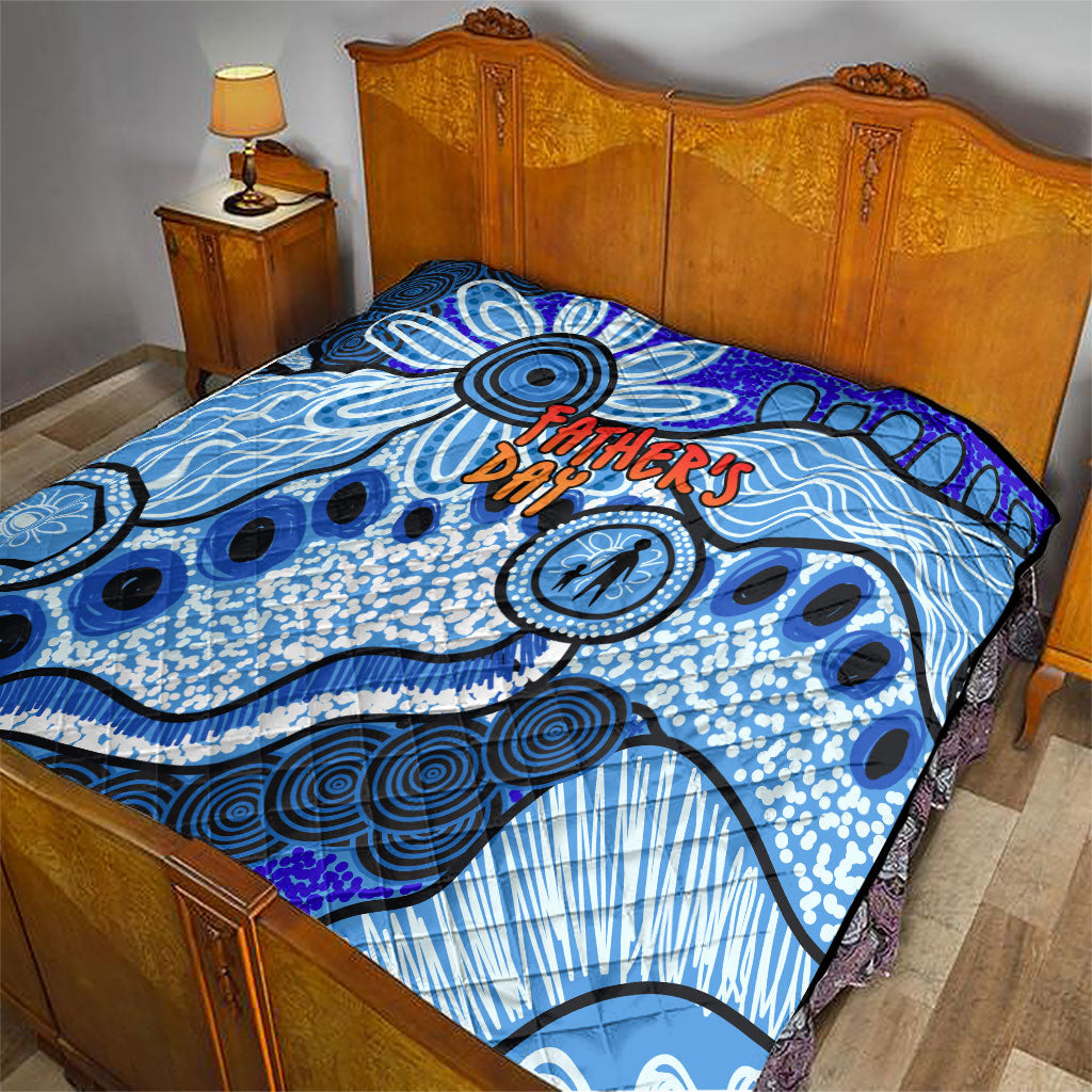 Australia Aboriginal Fathers Day Quilt Indigenous Dot Art Pattern - Parent Child