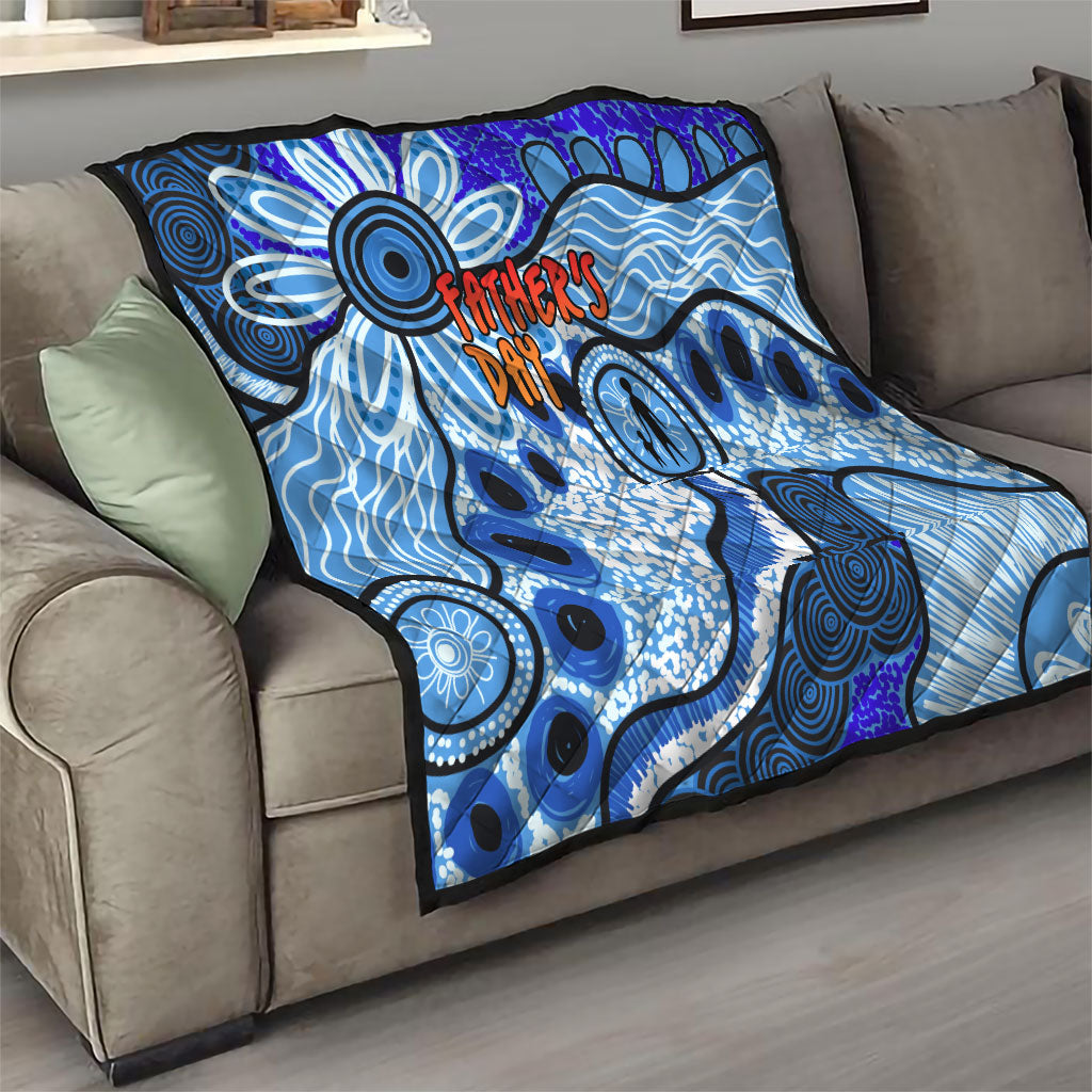Australia Aboriginal Fathers Day Quilt Indigenous Dot Art Pattern - Parent Child