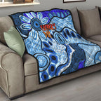 Australia Aboriginal Fathers Day Quilt Indigenous Dot Art Pattern - Parent Child