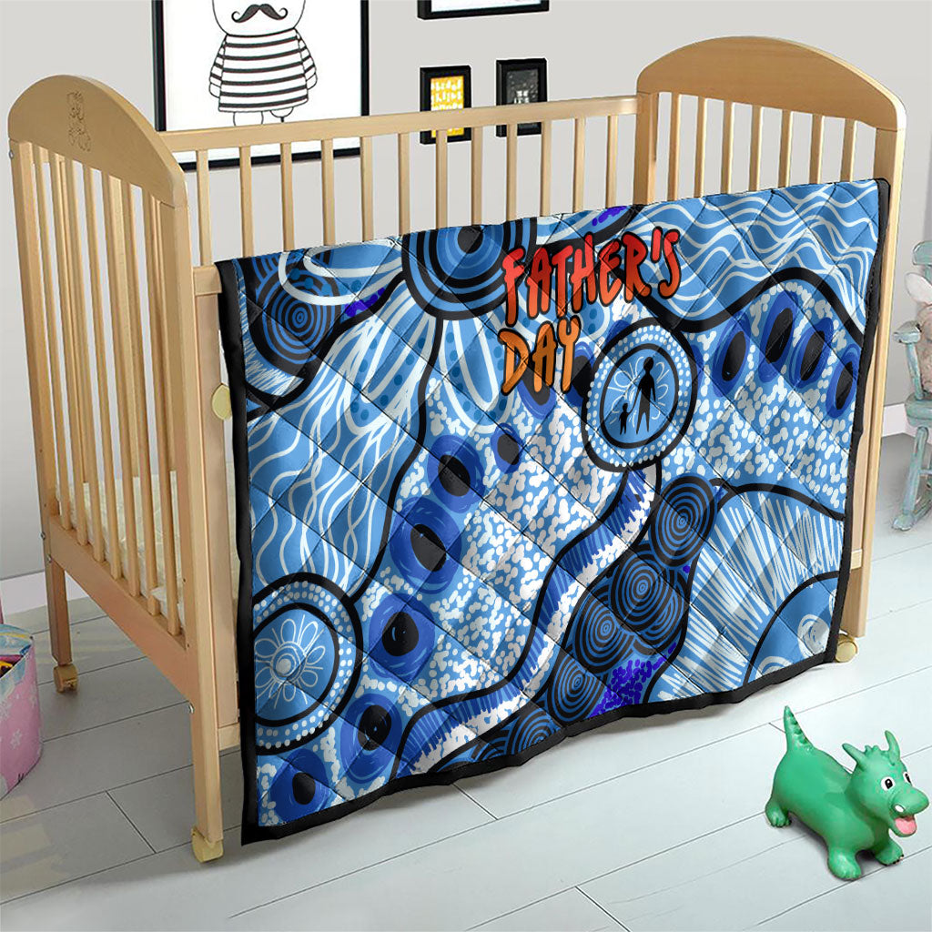 Australia Aboriginal Fathers Day Quilt Indigenous Dot Art Pattern - Parent Child