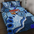 Australia Aboriginal Fathers Day Quilt Bed Set Indigenous Dot Art Pattern - Parent Child