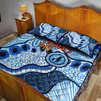 Australia Aboriginal Fathers Day Quilt Bed Set Indigenous Dot Art Pattern - Parent Child