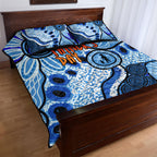 Australia Aboriginal Fathers Day Quilt Bed Set Indigenous Dot Art Pattern - Parent Child