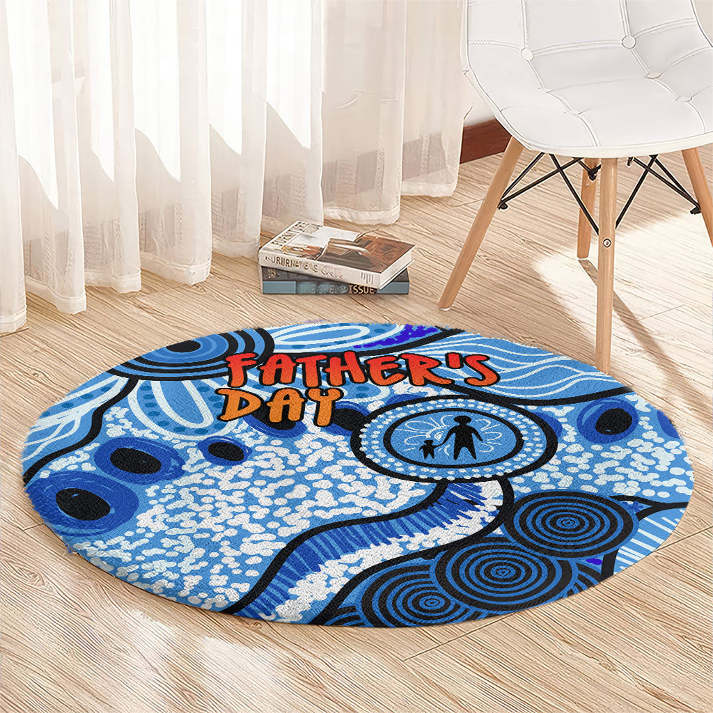 Australia Aboriginal Fathers Day Round Carpet Indigenous Dot Art Pattern - Parent Child