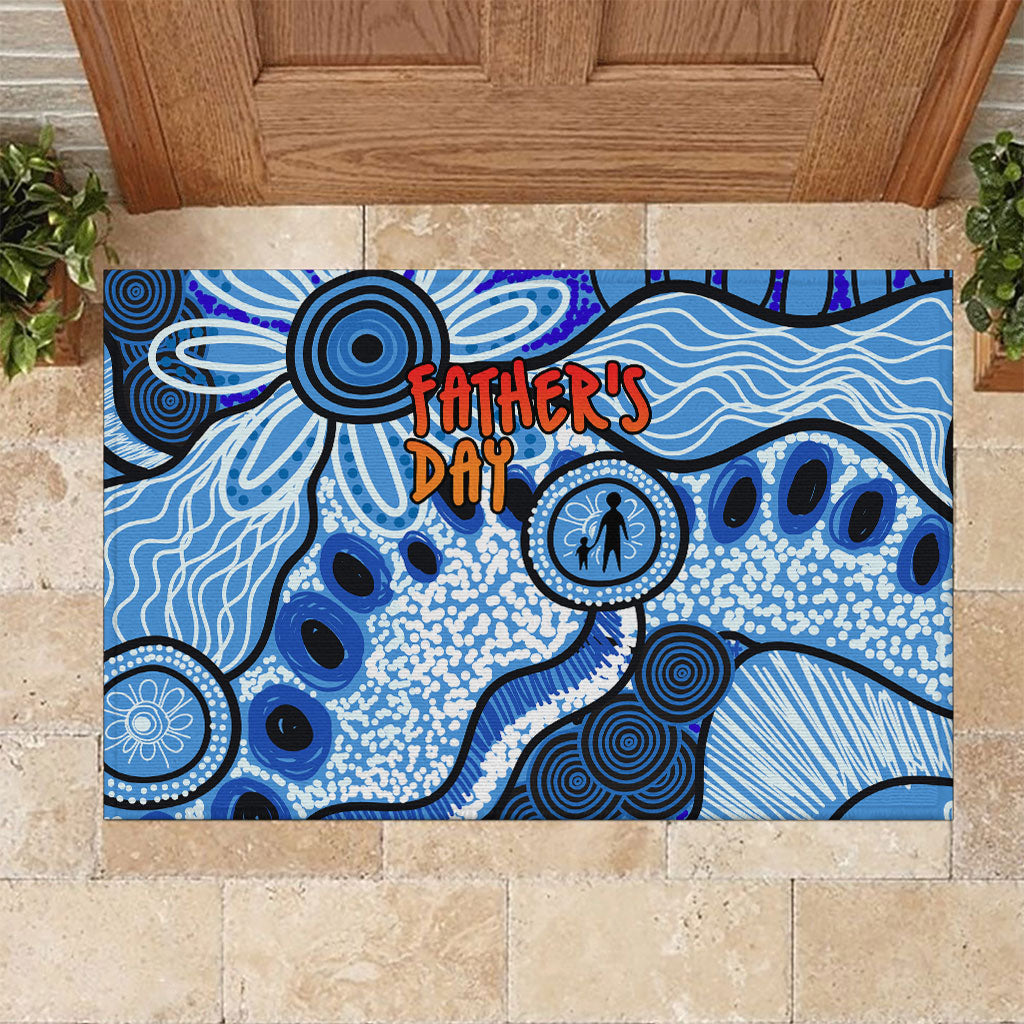 Australia Aboriginal Fathers Day Rubber Doormat Indigenous Dot Art Pattern - Parent Child
