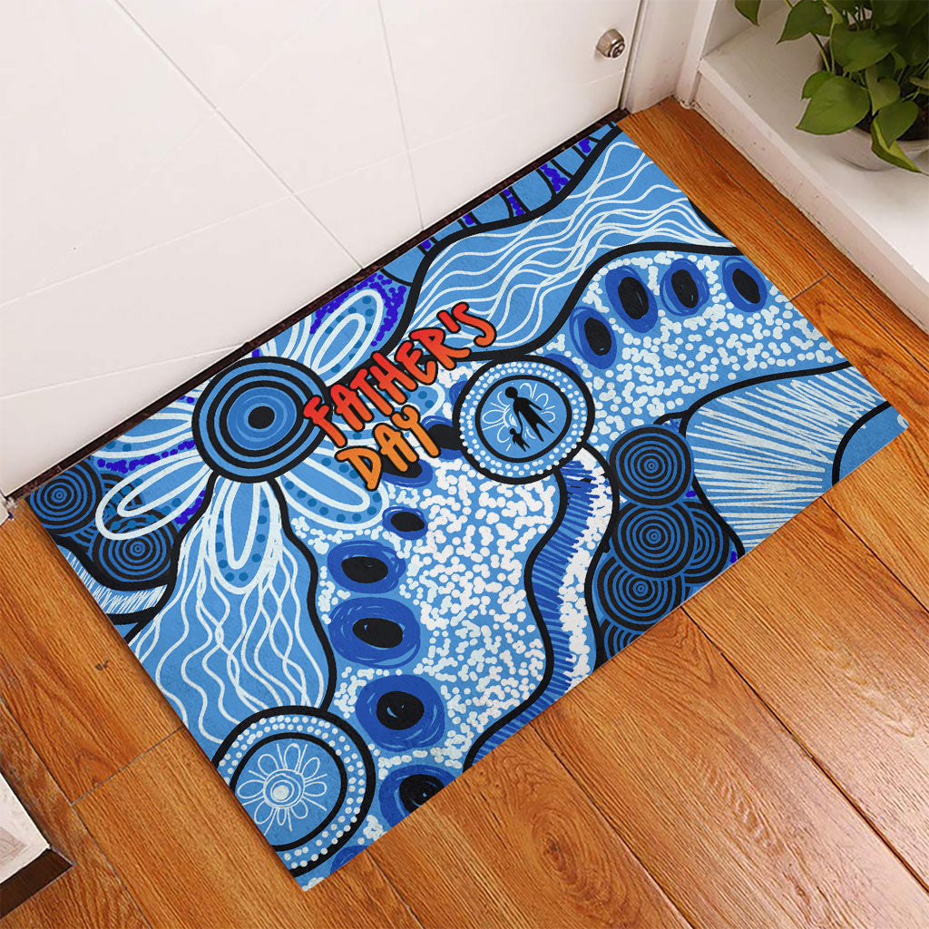 Australia Aboriginal Fathers Day Rubber Doormat Indigenous Dot Art Pattern - Parent Child