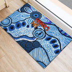 Australia Aboriginal Fathers Day Rubber Doormat Indigenous Dot Art Pattern - Parent Child