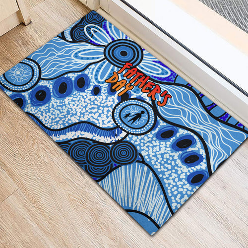Australia Aboriginal Fathers Day Rubber Doormat Indigenous Dot Art Pattern - Parent Child