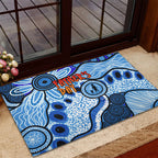 Australia Aboriginal Fathers Day Rubber Doormat Indigenous Dot Art Pattern - Parent Child