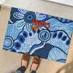 Australia Aboriginal Fathers Day Rubber Doormat Indigenous Dot Art Pattern - Parent Child