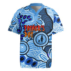 Australia Aboriginal Fathers Day Rugby Jersey Indigenous Dot Art Pattern - Parent Child