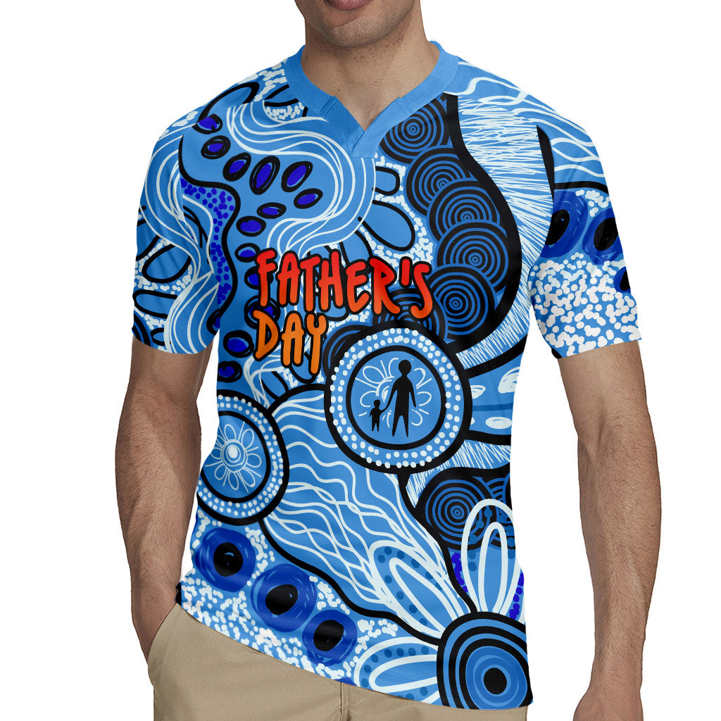 Australia Aboriginal Fathers Day Rugby Jersey Indigenous Dot Art Pattern - Parent Child