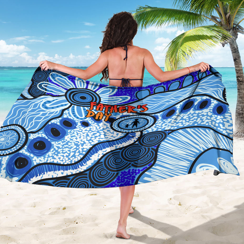 Australia Aboriginal Fathers Day Sarong Indigenous Dot Art Pattern - Parent Child