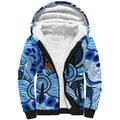 Australia Aboriginal Fathers Day Sherpa Hoodie Indigenous Dot Art Pattern - Parent Child