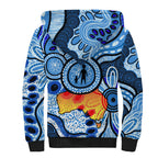 Australia Aboriginal Fathers Day Sherpa Hoodie Indigenous Dot Art Pattern - Parent Child