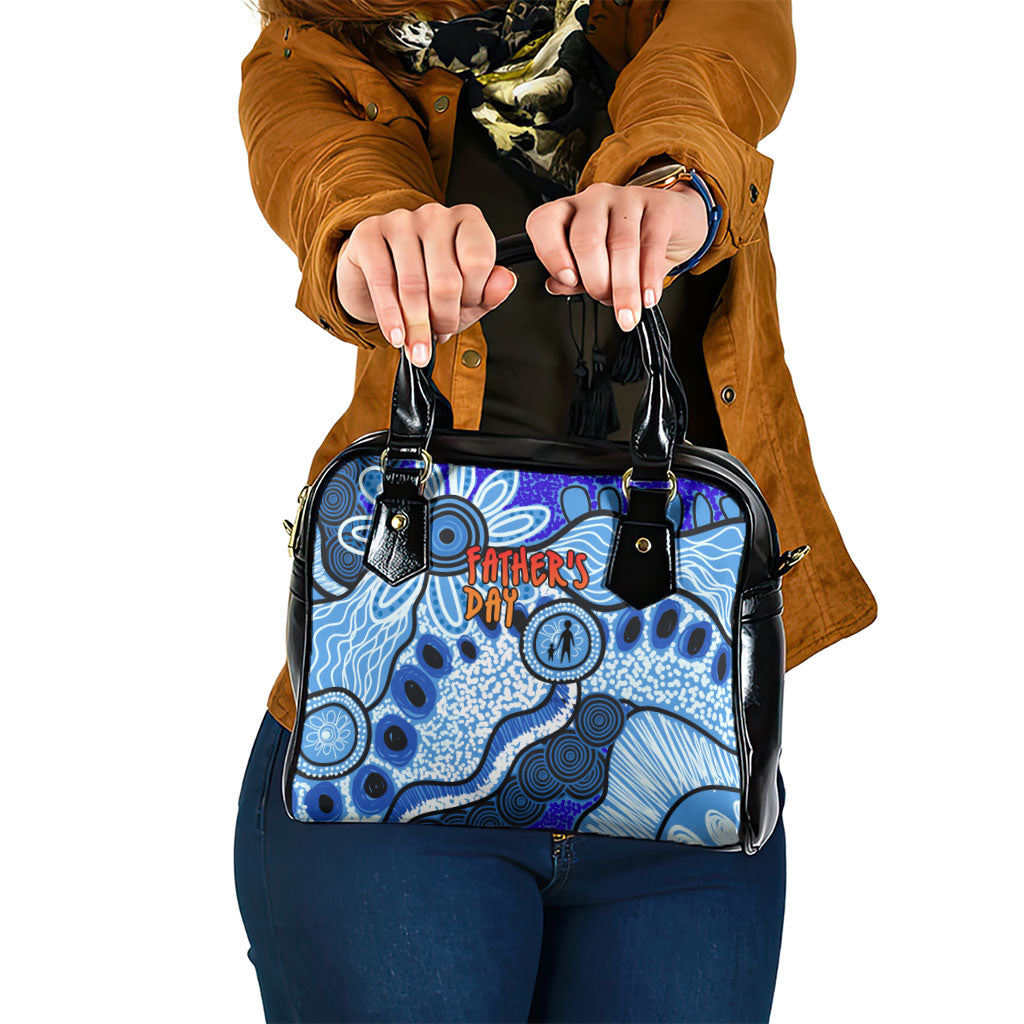 Australia Aboriginal Fathers Day Shoulder Handbag Indigenous Dot Art Pattern - Parent Child