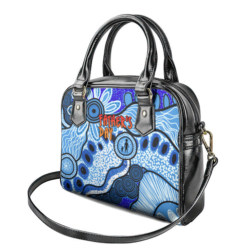 Australia Aboriginal Fathers Day Shoulder Handbag Indigenous Dot Art Pattern - Parent Child