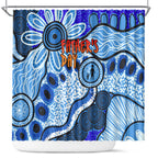 Australia Aboriginal Fathers Day Shower Curtain Indigenous Dot Art Pattern - Parent Child