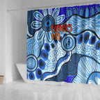 Australia Aboriginal Fathers Day Shower Curtain Indigenous Dot Art Pattern - Parent Child
