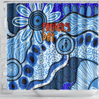 Australia Aboriginal Fathers Day Shower Curtain Indigenous Dot Art Pattern - Parent Child