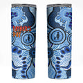 Australia Aboriginal Fathers Day Skinny Tumbler Indigenous Dot Art Pattern - Parent Child