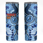 Australia Aboriginal Fathers Day Skinny Tumbler Indigenous Dot Art Pattern - Parent Child